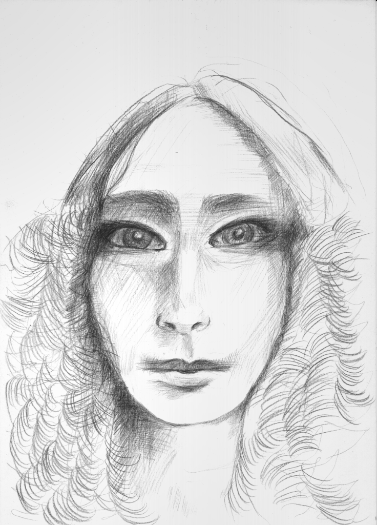 Mary Wollstonecraft Shelley - pencil drawing